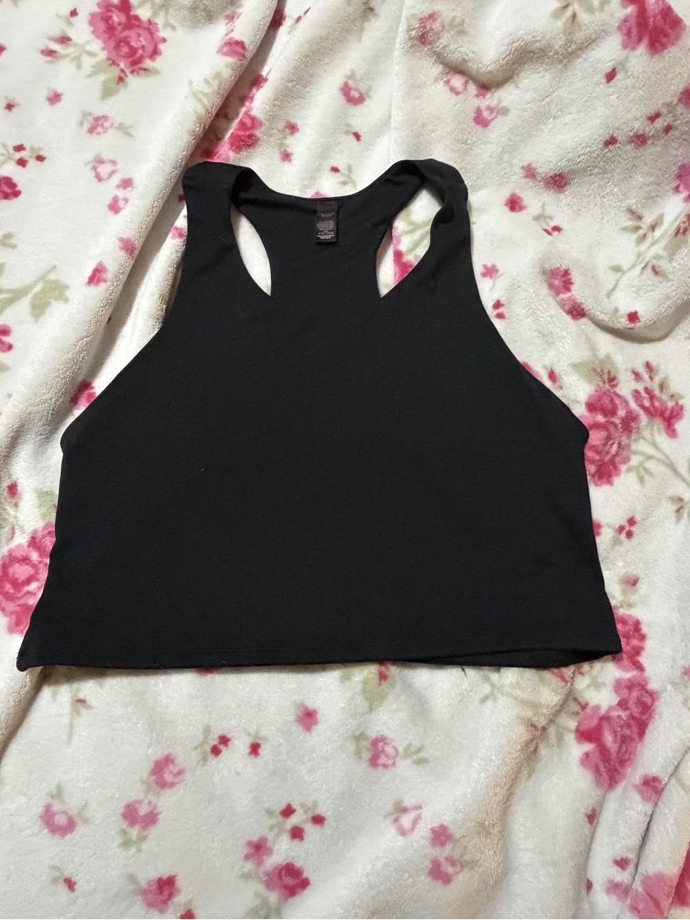 Victoria's Secret Black Racerback Tank Spoets Bra XXL with criss cross back